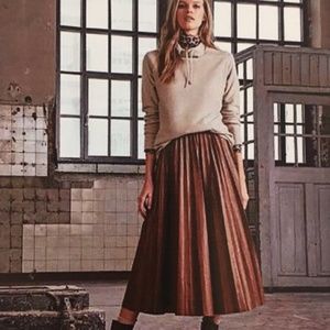 Faux Leather Pleated Skirt